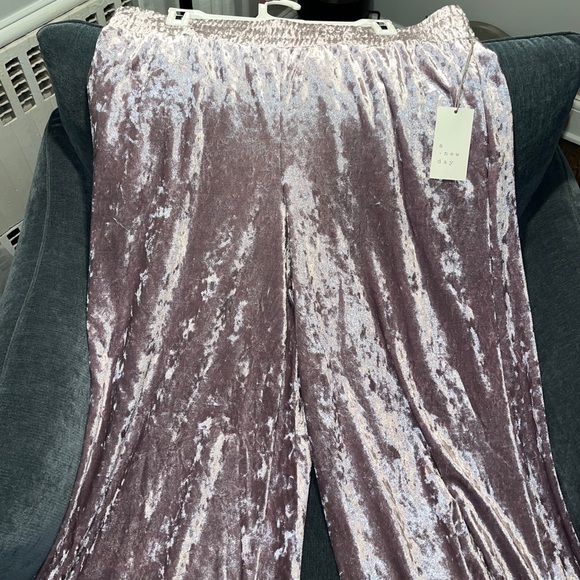 A New Day Purple Velour Pants NWT - Picture 5 of 6